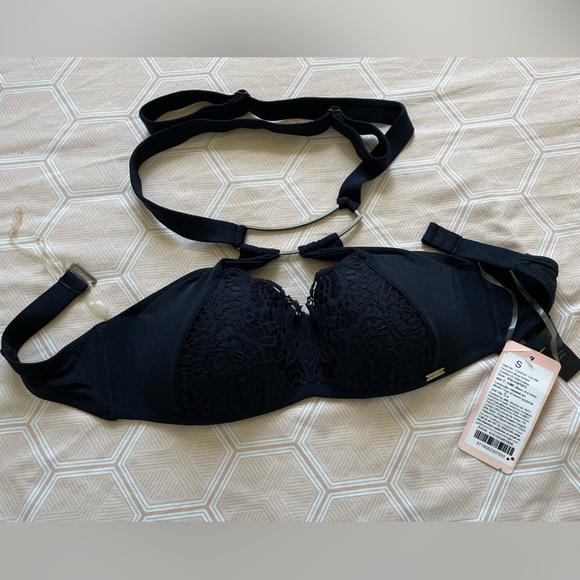 Women’s Freya Spirit Sweetheart Underwire Padded Bikini Top Black Size S 32 B - Picture 2 of 2
